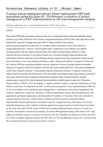 Evaluasi kinerja manajemen proyek dalam implementasi ERP pada