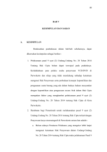 BAB V KESIMPULAN DAN SARAN A. KESIMPULAN