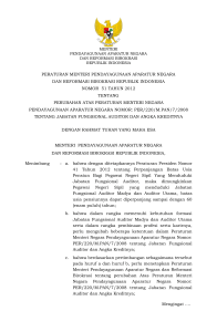 PERMENPANRB NO 51 TAHUN 2012