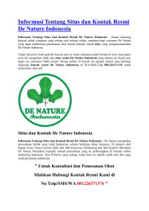 Informasi Tentang Situs dan Kontak Resmi De Nature Indonesia