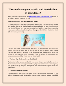 How to choose your dentist and dental clinic of confidence