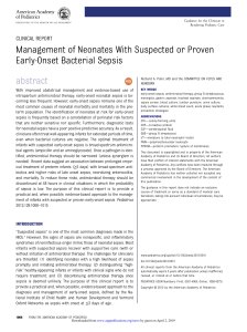 Management of Neonates With Suspected or Proven early onset bacterial sepsis