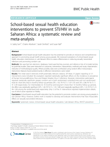 School-based sexual health education interventions to prevent STI-HIV in sub-Saharan Africa- a systematic review and meta-analysis