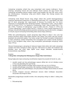 Pengantar Antropologi: Cabang Ilmu dan Hubungannya dengan Ilmu Sosial