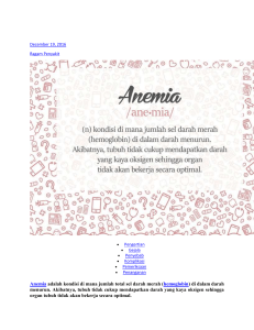 Pengertian, Gejala, Penyebab, dan Penanganan Anemia