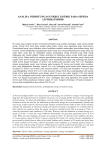 ANALISA PERHITUNGAN ENERGI LISTRIK PADA SEPEDA LISTRIK HYBRID