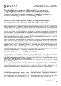 [Slovak Raptor Journal] Sex identification comparison of barn owls (Tyto alba javanica) using morphological features and molecular-based methods (1)