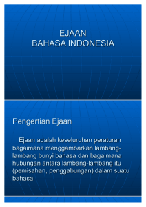 Pedoman Ejaan bahasa indonesia 
