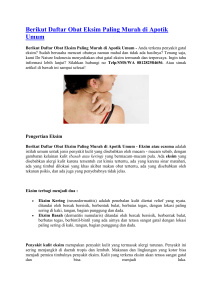 Berikut Daftar Obat Eksim Paling Murah di Apotik Umum