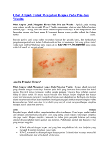 Obat Ampuh Untuk Mengatasi Herpes Pada Pria dan Wanita