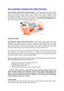 Jual Antibiotik Ampuh Untuk Sipilis Menahun