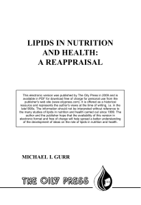 Gurr M.I. Lipids in nutrition and health