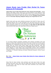 Jual Produk Obat Herbal De Nature Indonesia Di Apotik Umum Kota Prabumulih