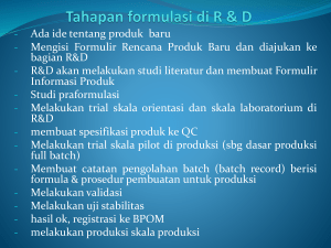 Tahapan formulasi di R   D