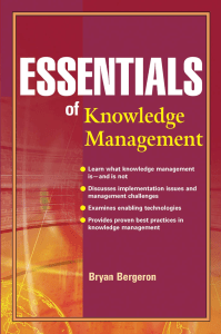[Bryan Bergeron] Essentials of Knowledge Managemen(BookSee.org)