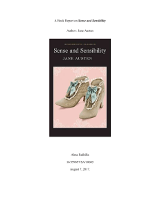 A Book Report on Sense and Sensibility