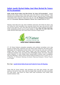 Inilah Apotik Herbal Online Jual Obat Herbal De Nature Di Payakumbuh