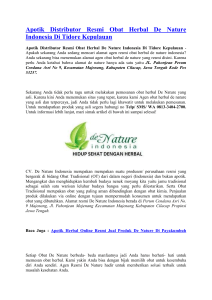 Apotik Distributor Resmi Obat Herbal De Nature Indonesia Di Tidore Kepulauan