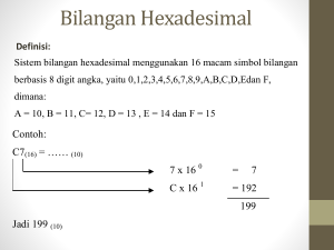 Sistem Bilangan Hexadesimal