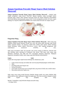 Jangan Sepelekan Penyakit Maag