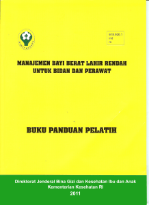 Buku Panduan Pelatih Manajemen BBLR untu