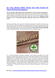 Ini Toko Herbal Online Resmi Jual Obat Herbal De Nature Di Kota Karanganyar