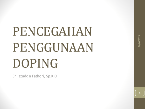 PENCEGAHAN PENGGUNAAN DOPING