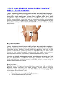 Apakah Benar Keputihan Menyebabkan Kemandulan