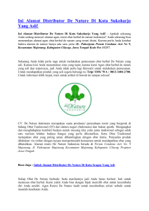 Ini Alamat Distributor De Nature Di Kota Sukoharjo Yang Asli!
