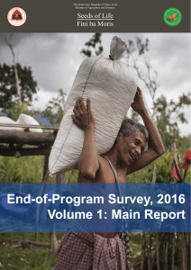 Timor-Leste - Seeds of Life End-of-Program Survey, 2016 - Volume 1, Main Report