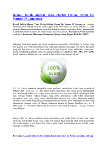 Resmi! Inilah Alamat Toko Herbal Online Resmi De Nature Di Lamongan
