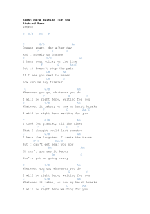 Akord dan Lirik Right Here Waiting for You oleh Richard Mark