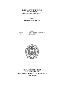 Reciprocating Compressor Lab Report - Mechanical Engineering