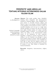 Amin Abdullah-Integrasi Interkoneksi Dalam Kajian Islam