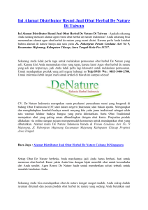 Ini Alamat Distributor Resmi Jual Obat Herbal De Nature Di Taiwan