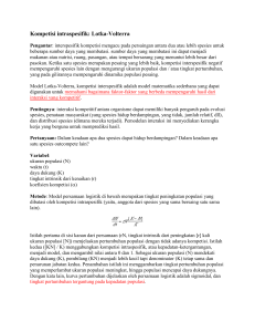 149736 Kompetisi intraspesifik Lotka  Volterra