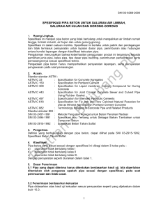 SNI 03.6368-2000 - Spesifikasi Pipa Beton Untuk Saluran Air Limbah, Saluran Air Hujan dan Gorong-Gorong