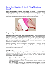 Harga Obat Keputihan Di Apotik Paling Murah dan Ampuh
