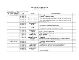 JURNAL KEGIATAN HARIAN GURU
