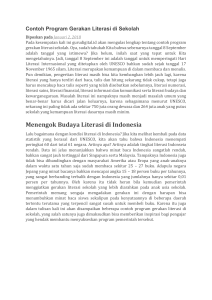Contoh Program Gerakan Literasi di Sekolah