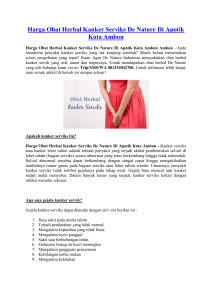 Harga Obat Herbal Kanker Serviks De Nature Di Apotik Kota Ambon