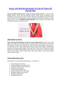 Harga Asli Obat Herbal Kanker Serviks De Nature Di Daerah Palu