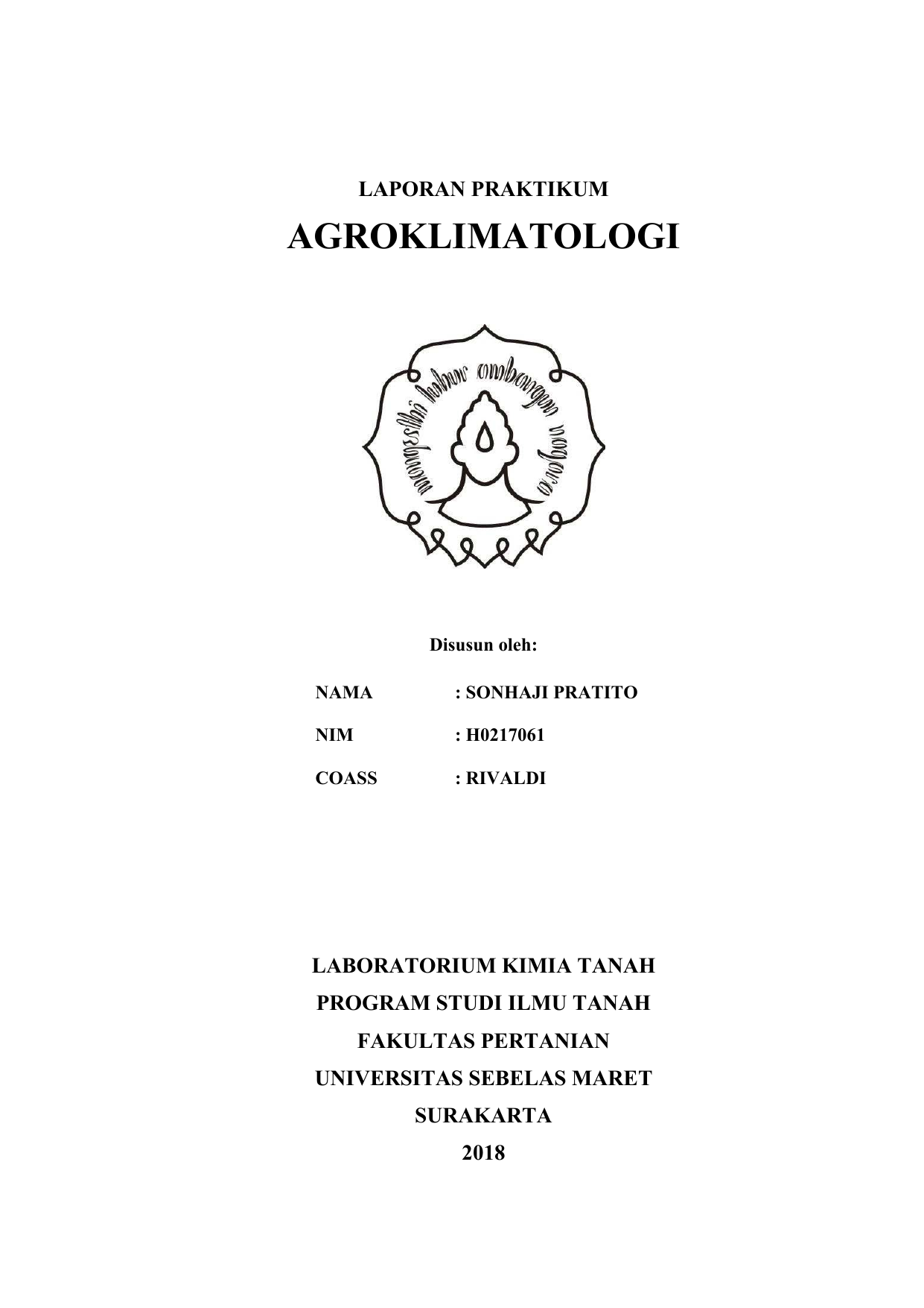 Laporan Praktikum Agroklimatologi