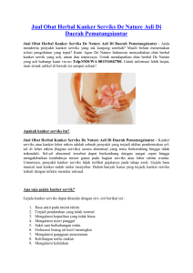 Jual Obat Herbal Kanker Serviks De Nature Asli Di Daerah Pematangsiantar