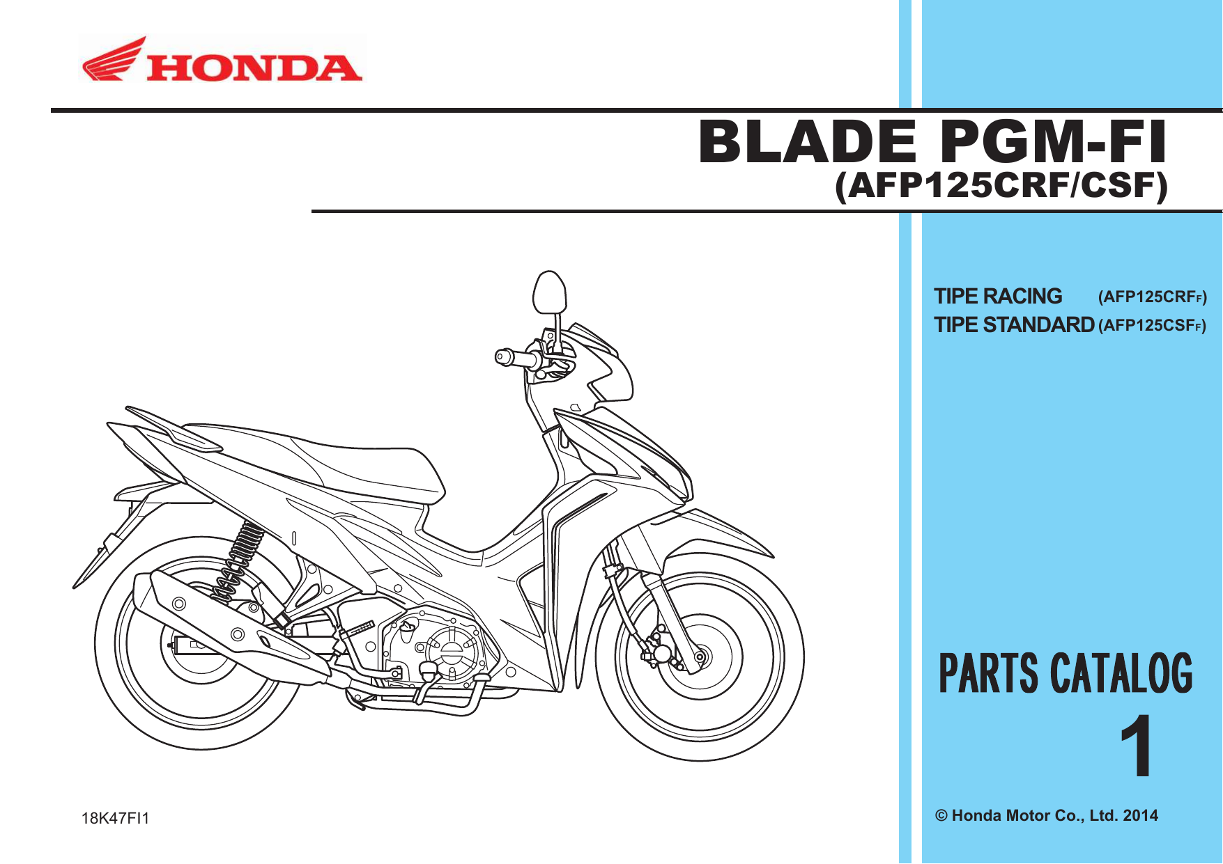 Katalog Suku Cadang New Honda Blade 125 FI
