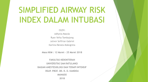 SIMPLIFIED AIRWAY RISK INDEX DALAM INTUBASI