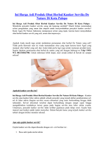 Ini Harga Asli Produk Obat Herbal Kanker Serviks De Nature Di Kota Palopo