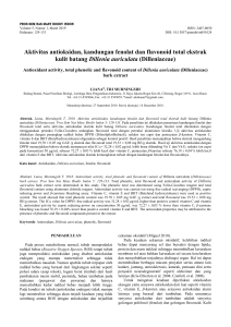 Aktivitas antioksidan, kandungan fenolat dan flavonoid total ekstrak kulit batang Dillenia auriculata (Dilleniaceae)