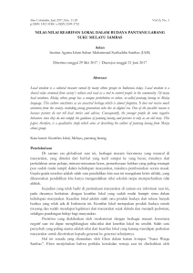 NILAI-NILAI KEARIFAN LOKAL DALAM BUDAYA PANTANG LA (1)