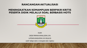 Cadangan: Meningkatkan Kemampuan Berpikir Kritis dengan Soal HOTS